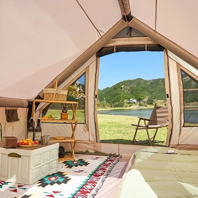 Fábrica Tenda portátil à prova d'água Acomodação ao ar livre Tenda de acampamento inflável