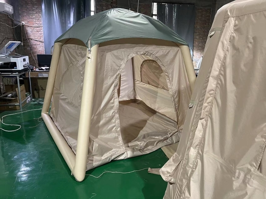 Tenda de casa inflável portátil dobrável de alta qualidade, à prova d'água, de duas camadas, de ar condicionado, para acampar e viajar ao ar livre