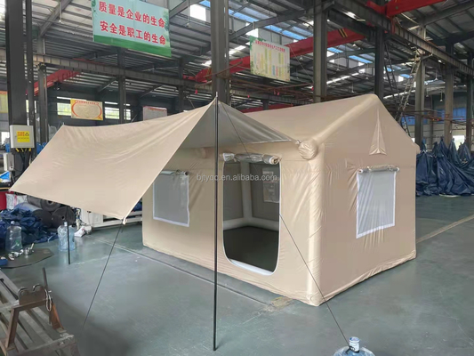 Tenda de casa inflável portátil dobrável de alta qualidade, à prova d'água, de duas camadas, de ar condicionado, para acampar e viajar ao ar livre