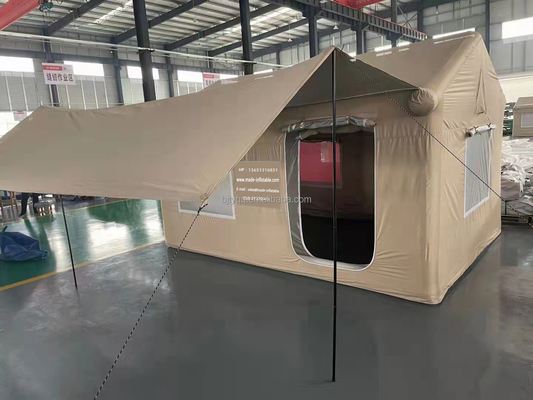 Tenda de casa inflável portátil dobrável de alta qualidade, à prova d'água, de duas camadas, de ar condicionado, para acampar e viajar ao ar livre