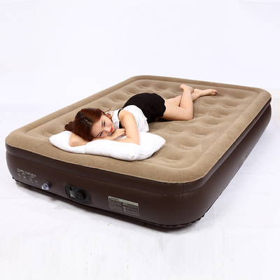 Venda quente Blow Up Air Bed Soft Plush Flocking Mattress Durável Automático Elétrico Inflação colchão de ar