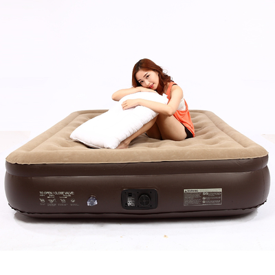 Venda quente Blow Up Air Bed Soft Plush Flocking Mattress Durável Automático Elétrico Inflação colchão de ar