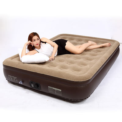 Venda quente Blow Up Air Bed Soft Plush Flocking Mattress Durável Automático Elétrico Inflação colchão de ar