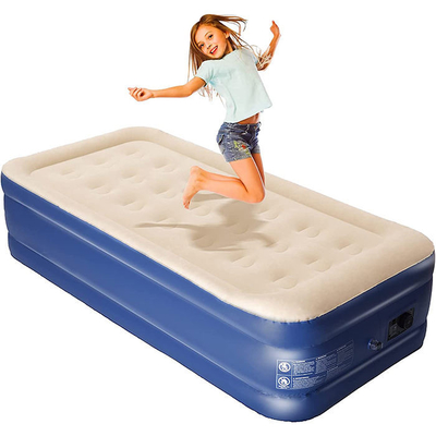 Eletrônico Inflação colchão de ar venda quente Blow Up Air Bed Soft Plush Flocking Mattress Durável Automático