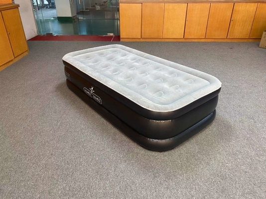 Cama de colchão de ar elétrico dobrável impermeável PVC de floco personalizado