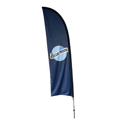 Bandeira de praia de publicidade de lado duplo de poliéster de ar livre