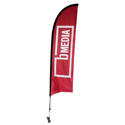 15ft exterior Protecção UV da fábrica Não desbotável Forma de faca de publicidade Bandeira personalizada voadora Bandeira de penas de praia Bandeira
