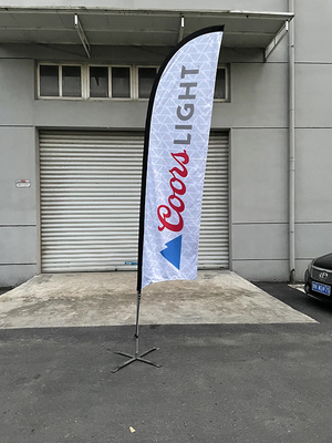 15ft exterior Protecção UV da fábrica Não desbotável Forma de faca de publicidade Bandeira personalizada voadora Bandeira de penas de praia Bandeira