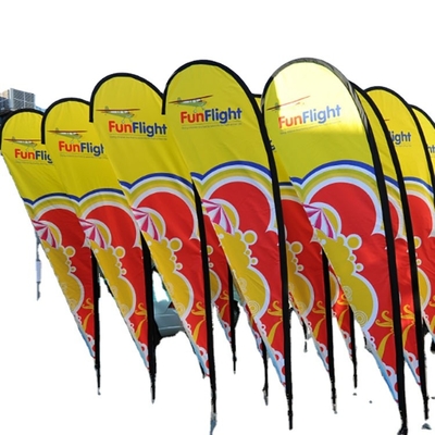 Personalização Bandeira de praia de água e banners publicitários bandeiras de penas com base bandeira de lágrima personalizada