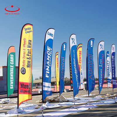 Personalização Bandeira de praia de água e banners publicitários bandeiras de penas com base bandeira de lágrima personalizada