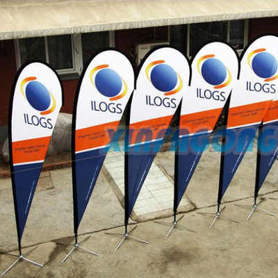 Personalização Bandeira de praia de água e banners publicitários bandeiras de penas com base bandeira de lágrima personalizada